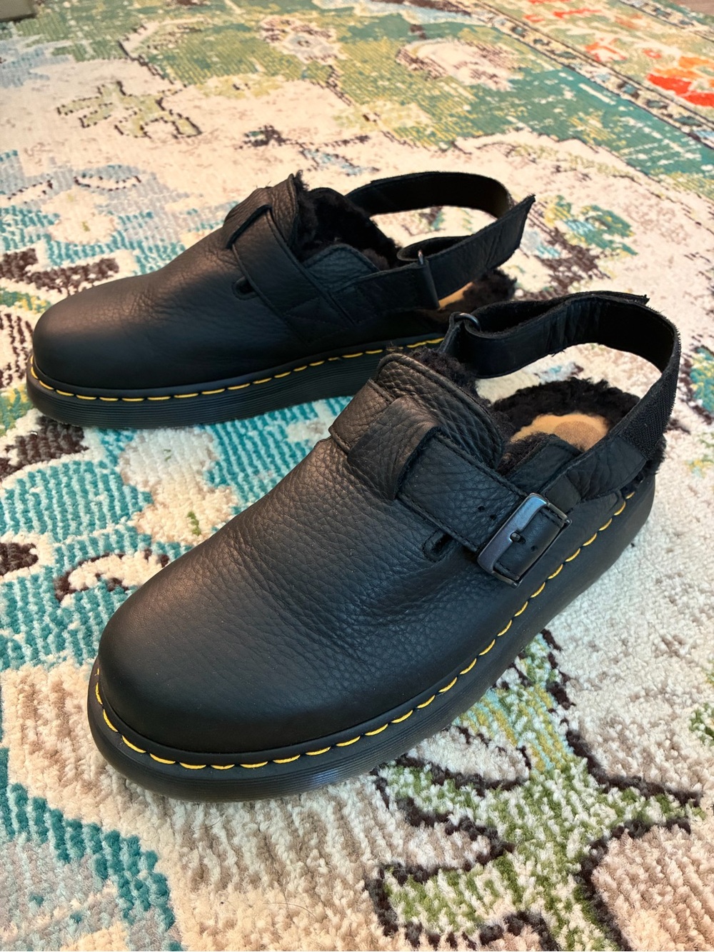 Dr. Martens Jorge II Black Leather Slip-On Clogs